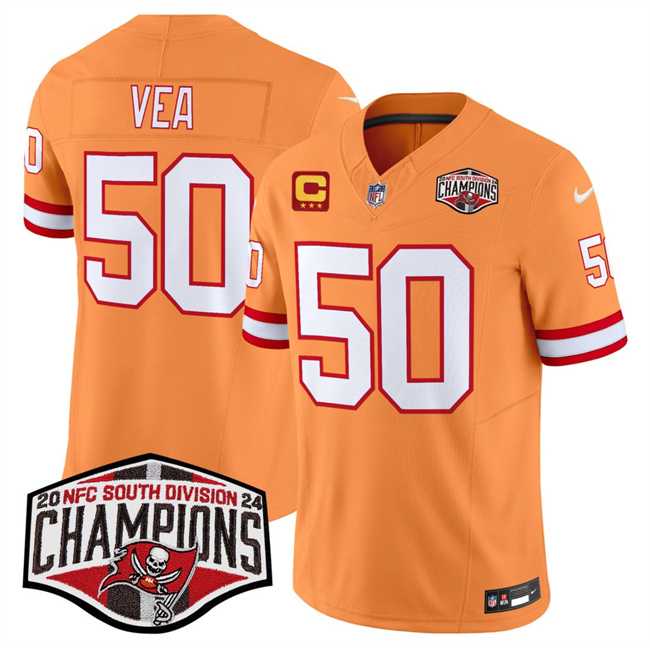 Men's Tampa Bay Buccaneers #50 Vita Vea Orange F.U.S.E. 2024 NFC South Champions With 3-Star C Patch Limited Stitched Jersey,We sell and wholesale Men's Tampa Bay Buccaneers #50 Vita Vea Orange F.U.S.E. 2024 NFC South Champions With 3-Star C Patch Limited Stitched Jersey on line form chian!